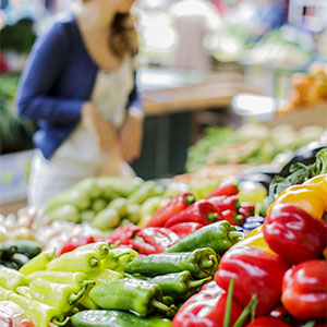 Various vegetables at a local farmer's market.