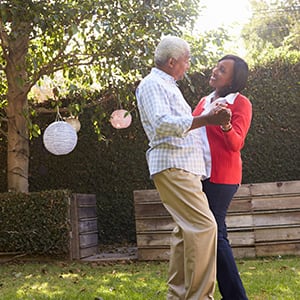 A couple dancing.