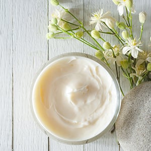 Bottle of organic cream. There are countless chemicals to avoid in skin care products.