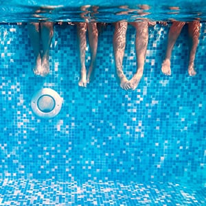 A swimming pool. Chlorine is commonly found in swimming pool and can be very dangerous for your health.