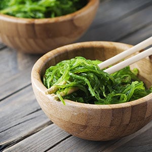 Seaweed salad is loaded with iodine which is beneficial for your thyroid health.