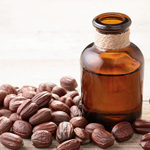 A jar of jojoba oil.