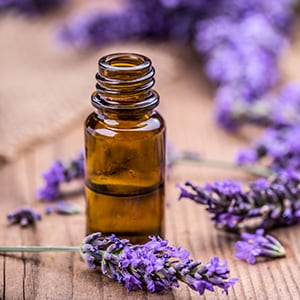 Lavender oil helps alleviate anxiety and promote restful sleep.