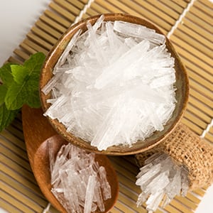 Menthol crystals can be used for coughs and congestion support.