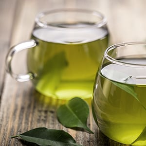 Cups of green tea which are natural appetite suppressants!