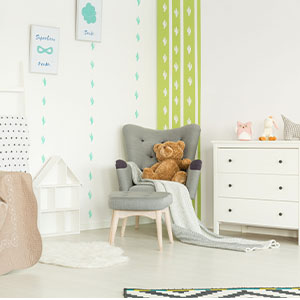 A nursery filled with toys and baby products.