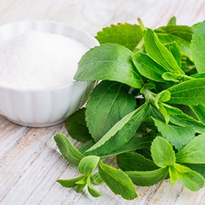 Stevia contains no calories and helps to suppress cravings.