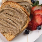 A toast with homemade sunflower seed butter.