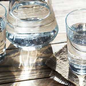 A glass of water. Water helps with energy level and overall wellness.